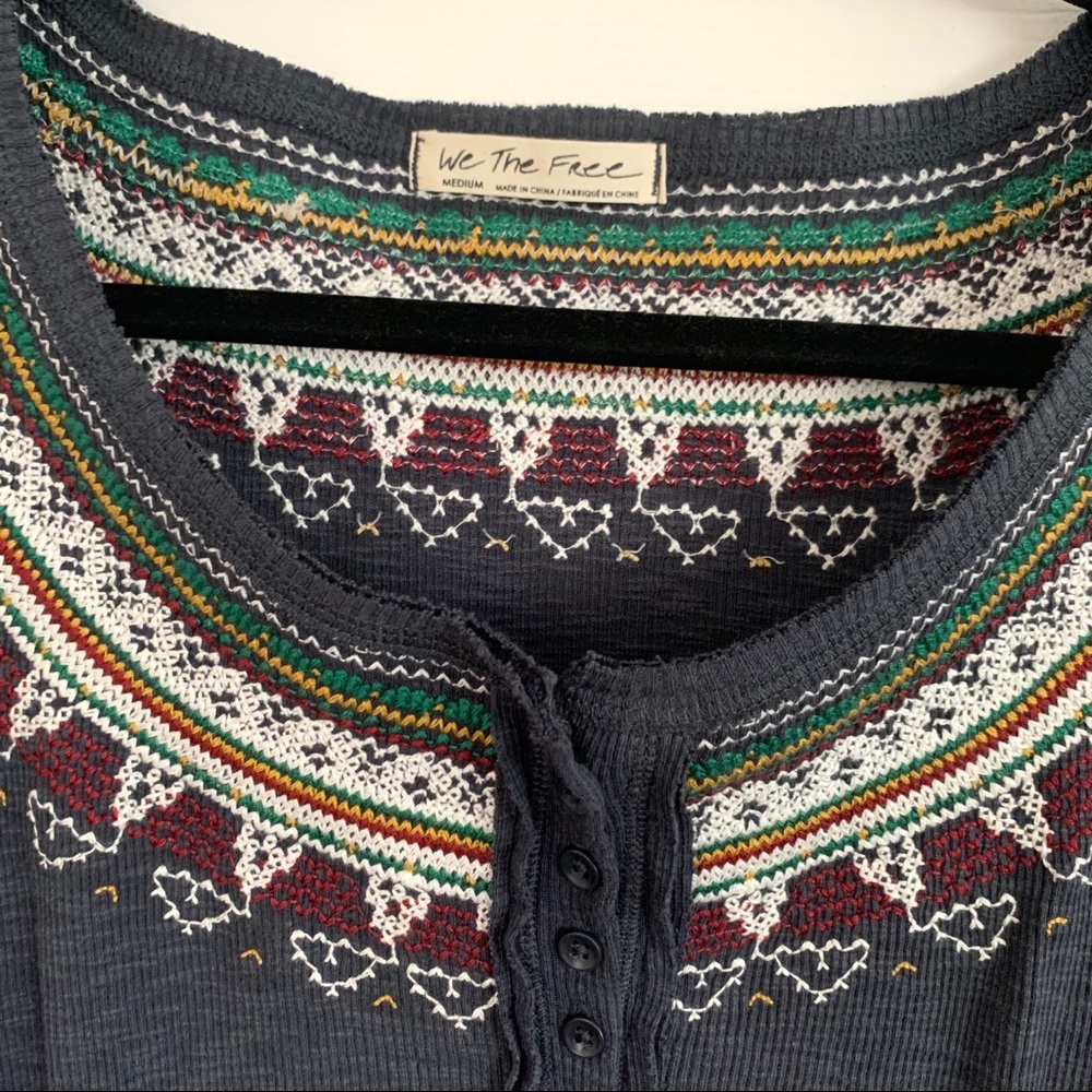Free People Fair Isle Henley Thermal Top - Picture 5 of 7